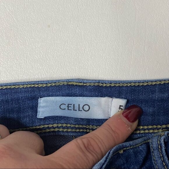 Cello | Factory Distressed Denim High Rise Skinny Raw Hem Skinny Jeans - Picture 2 of 4